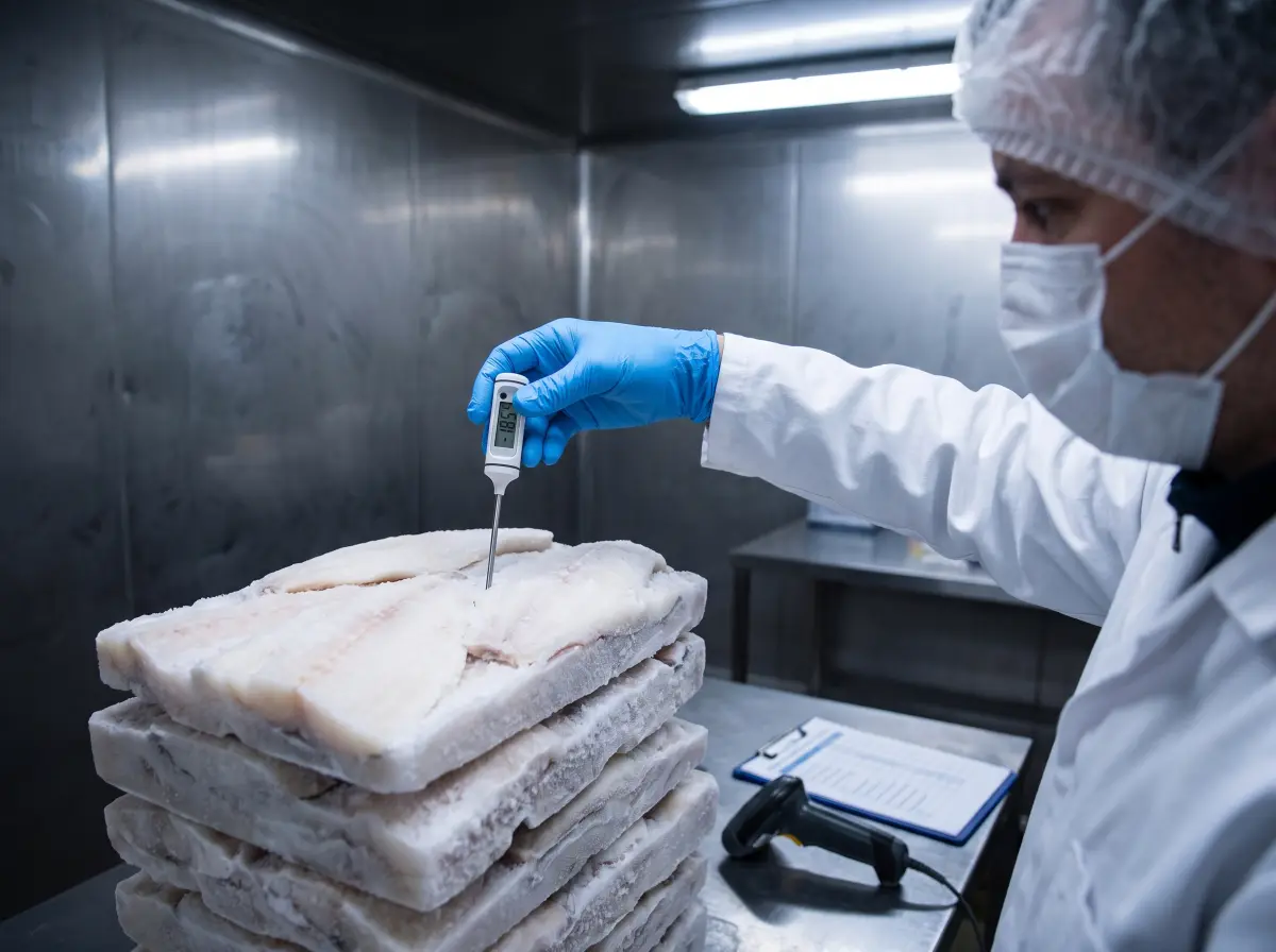 Controllo qualità sul prodotto congelato